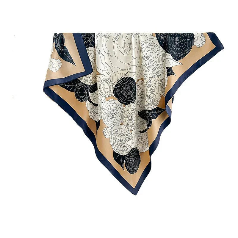 High-profile High-grade Korean Color Matching Floral Printed Scarf
